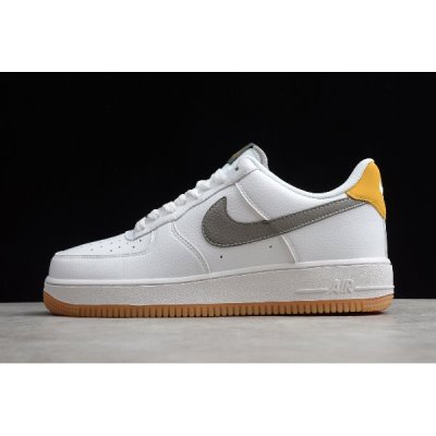 Nike Erkek Air Force 1 '07 Beyaz / Gri / Sarı Kaykay Ayakkabı Türkiye - 5XF056PD